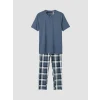 LC WAIKIKI İndigo Regular Fit Ekose Erkek Pijama Takım