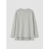 LCW EVERYDAY Gri Dantel Detaylı Soft Touch Kadın Sweatshirt Tunik