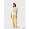 LCW DREAM Sarı Bisiklet Yaka Baskılı Kadın Pijama Takımı