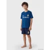 LCW Kids Mavi Real Madrid Baskılı Erkek Çocuk Şortlu Pijama Takımı