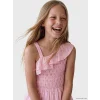 LCW Kids Pembe Tek Omuzlu Desenli Fırfırlı Kız Çocuk Elbise