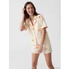 LCW DREAM Ekru Güneş Desenli Kadın Şortlu Pijama Takımı