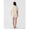 LCW DREAM Ekru Güneş Desenli Kadın Şortlu Pijama Takımı
