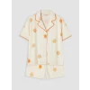 LCW DREAM Ekru Güneş Desenli Kadın Şortlu Pijama Takımı