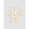 LCW DREAM Ekru Güneş Desenli Kadın Şortlu Pijama Takımı