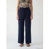 LCW STUDIO Lacivert Beli Lastikli Geniş Paça Kadın Pantolon