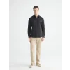 LCW BUSINESS Siyah Slim Fit Uzun Kollu Armürlü Erkek Gömlek