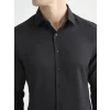 LCW BUSINESS Siyah Slim Fit Uzun Kollu Armürlü Erkek Gömlek
