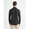 LCW BUSINESS Siyah Slim Fit Uzun Kollu Armürlü Erkek Gömlek