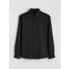 LCW BUSINESS Siyah Slim Fit Uzun Kollu Armürlü Erkek Gömlek