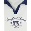 LCW Kids Beyaz Polo Yaka NYC Baskılı Kız Çocuk Atlet