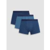 LC WAIKIKI Lacivert Relax Fit Pamuklu Esnek Erkek 3lü Boxer