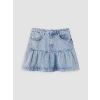 XSIDE Mavi Fırfırlı Mini Jean Etek