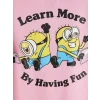 LCW Kids Pembe Bisiklet Yaka Minions Baskılı Kız Çocuk Tişört