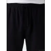 XSIDE Siyah Loose Fit Keten Görünümlü Erkek Pantolon