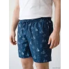 LCW SWIMWEAR Lacivert Diz Hizası Boy Desenli Erkek Deniz Şortu