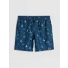 LCW SWIMWEAR Lacivert Diz Hizası Boy Desenli Erkek Deniz Şortu