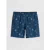 LCW SWIMWEAR Lacivert Diz Hizası Boy Desenli Erkek Deniz Şortu