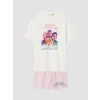 LCW Kids Ekru K-pop Demon Hunters Baskılı Kız Çocuk Şortlu Pijama Takım
