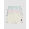 LCW Kids Ekru Baskılı Kız Çocuk Boxer 3lü