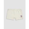 LCW Kids Ekru Baskılı Kız Çocuk Boxer 3lü