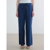 LCW Modest İndigo Beli Lastikli Wideleg Kadın Jean Pantolon