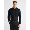 LCW BUSINESS Siyah Regular Fit Armürlü Erkek Gömlek