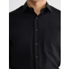 LCW BUSINESS Siyah Regular Fit Armürlü Erkek Gömlek