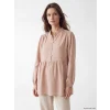 LCW Modest Pembe Büzgülü Kadın Müslin Tunik