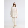 LCW Modest Gri Kruvaze Yaka Dokulu Kadın Kimono