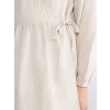 LCW Modest Gri Kruvaze Yaka Dokulu Kadın Kimono