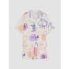 LCW DREAM Bej Gömlek Yaka Desenli Kadın Şortlu Pijama Takımı