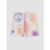 LCW DREAM Bej Gömlek Yaka Desenli Kadın Şortlu Pijama Takımı