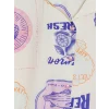 LCW DREAM Bej Gömlek Yaka Desenli Kadın Şortlu Pijama Takımı