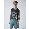 LCW Kids Lacivert Bisiklet Yaka Minecraft Baskılı Erkek Çocuk Atlet