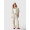 XSIDE Bej Oversize Keten Karışımlı Kadın Gömlek