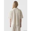 XSIDE Bej Oversize Keten Karışımlı Kadın Gömlek