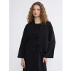 LCW Modest Siyah Şal Yaka Oversize Kadın Kimono