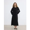 LCW Modest Siyah Şal Yaka Oversize Kadın Kimono