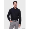 LCWAIKIKI Classic Siyah Regular Fit Keten Karışımlı Erkek Gömlek