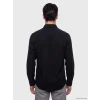 LCWAIKIKI Classic Siyah Regular Fit Keten Karışımlı Erkek Gömlek