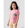 LCW Kids Pembe Bisiklet Yaka Payet İşlemeli Kız Çocuk Tişört
