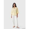 LCW Vision Sarı Çizgili Oversize Poplin Kadın Gömlek