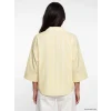 LCW Vision Sarı Çizgili Oversize Poplin Kadın Gömlek