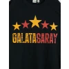 LCW Kids Siyah Bisiklet Yaka Galatasaray Baskılı Erkek Çocuk Tişört