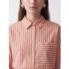 LCW Modest Pembe Çizgili Oversize Kadın Gömlek Tunik