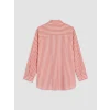 LCW Modest Pembe Çizgili Oversize Kadın Gömlek Tunik