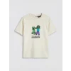 LCW Kids Bej Minecraft Baskılı Erkek Çocuk Şortlu Takım