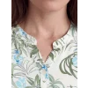 LCW Grace Ekru Kaçık Yaka Çiçekli Bluz