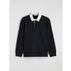 LCW Vision Lacivert Polo Yaka Erkek Sweatshirt